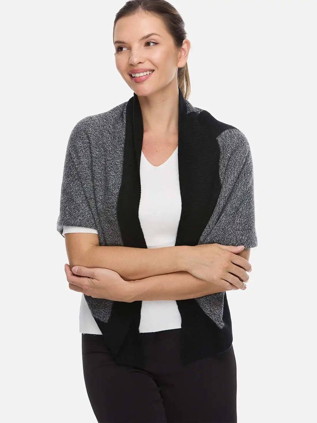 Charcoal Cashmere Poncho