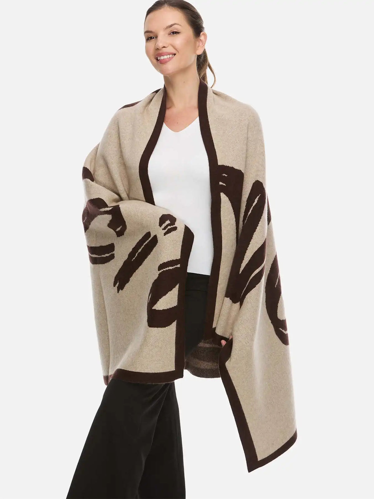 Sesame Dot Luxe Cashmere Blanket - Brown