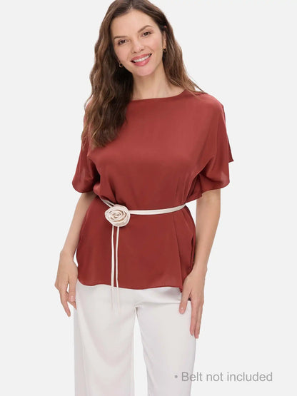 Clay Red Silk Ease Top