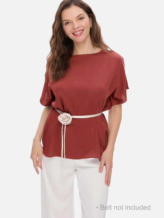 Clay Red Silk Ease Top