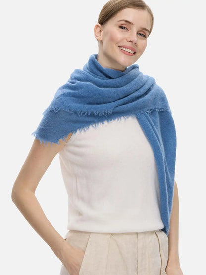 French Blue CloudPuff Cashmere Scarf