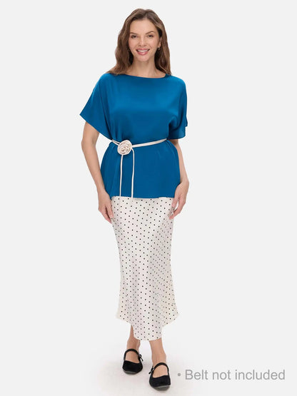 Teal Silk Ease Top
