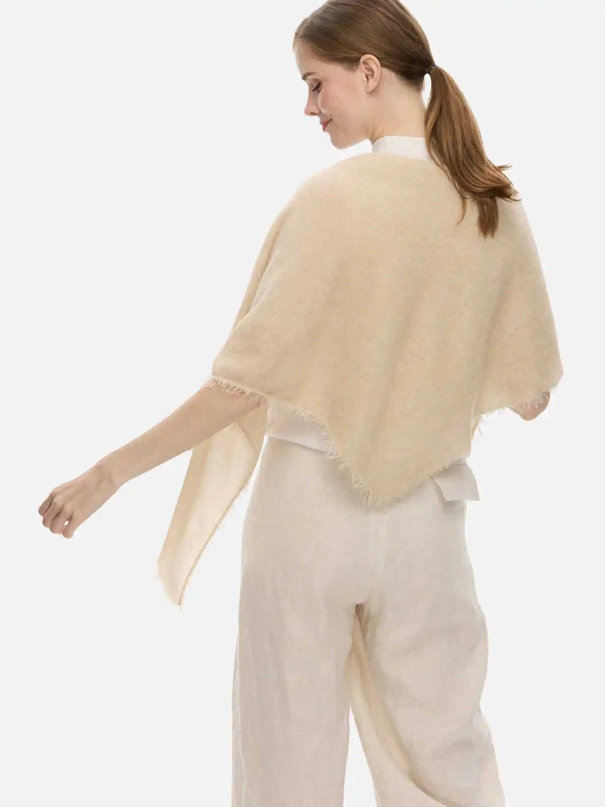 Beige CloudPuff Cashmere Scarf