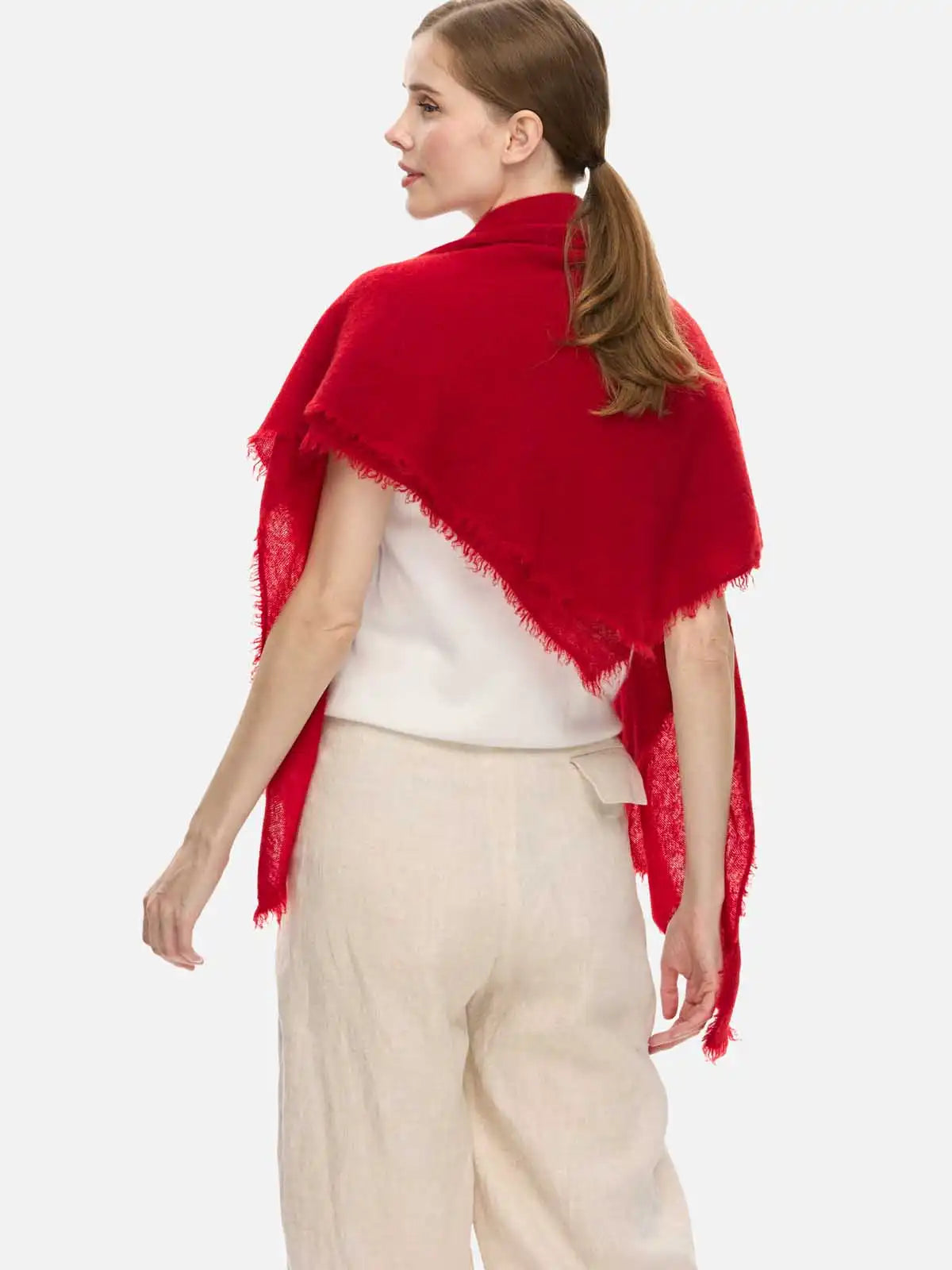 Red CloudPuff Cashmere Scarf