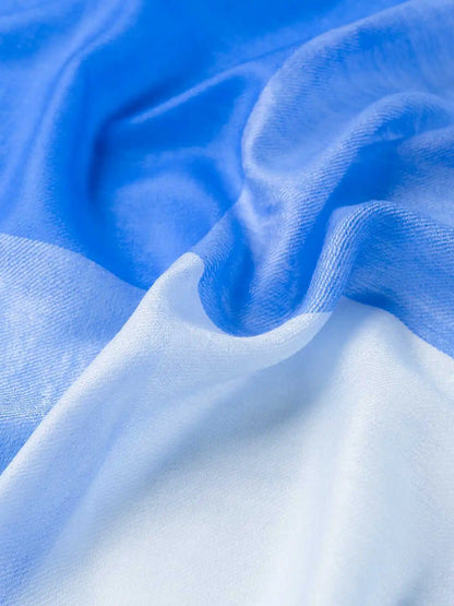Featherlight Azure White Cashmere Scarf