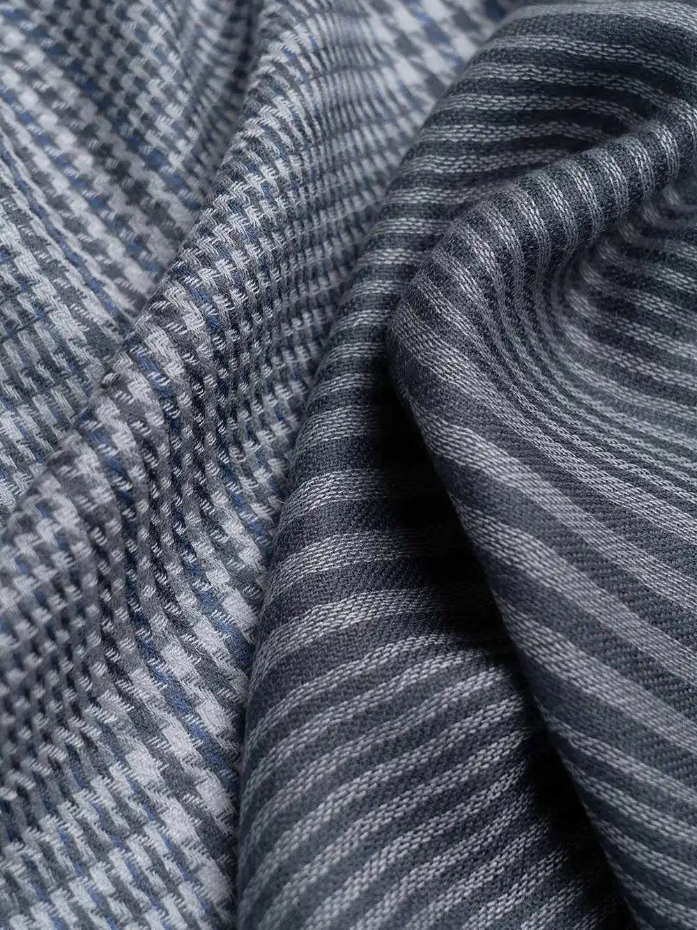 Gray Houndstooth Mens Cashmere Scarf