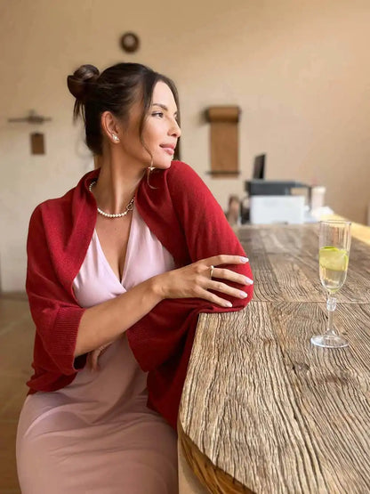 Wine Red Wearable Cashmere Wrap