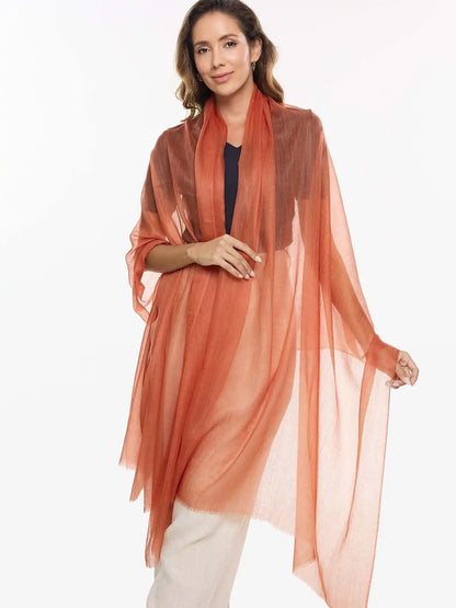 Featherlight Outrageous Orange Cashmere Scarf