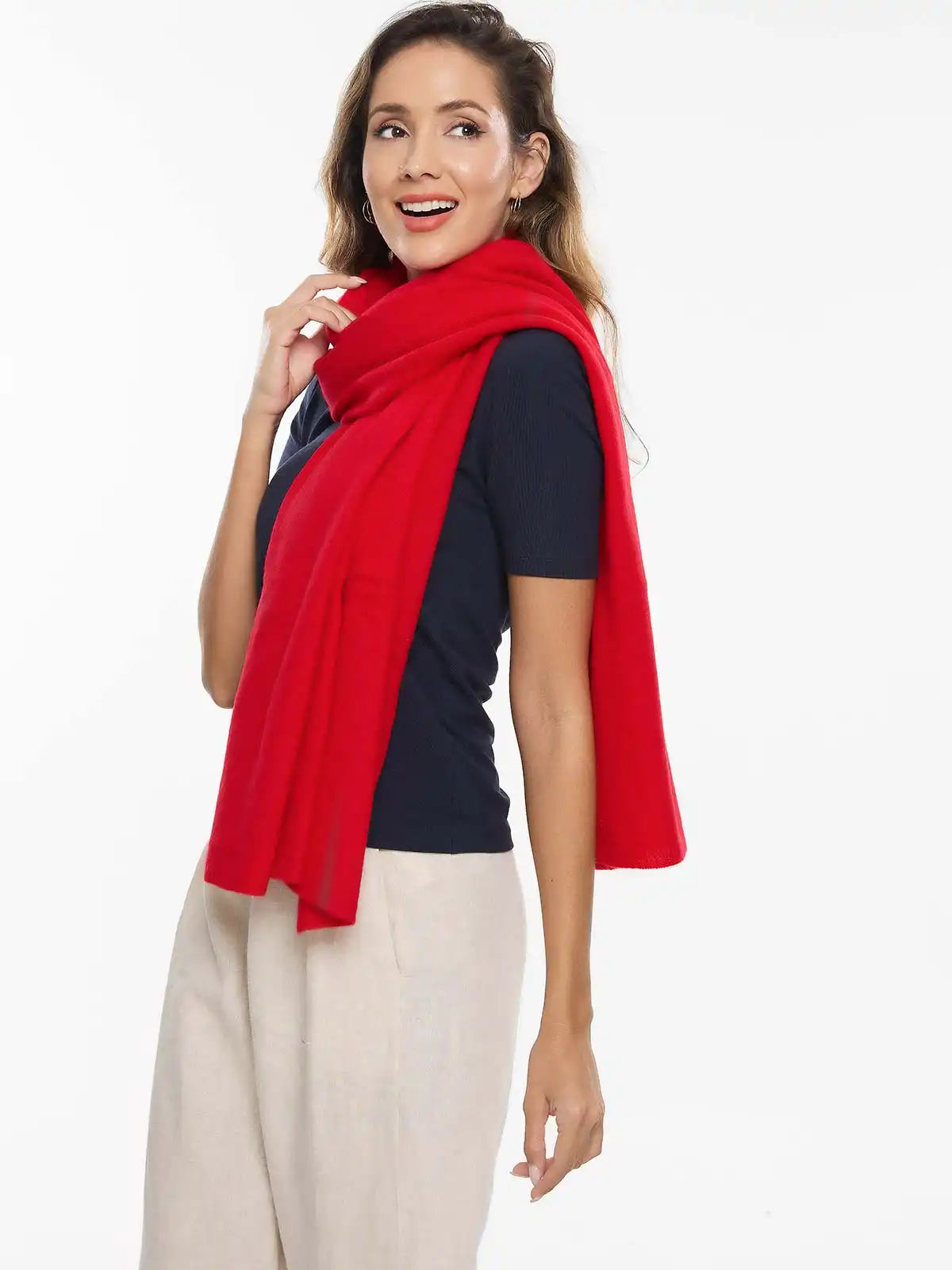 FlexKnit Red Cashmere Wrap