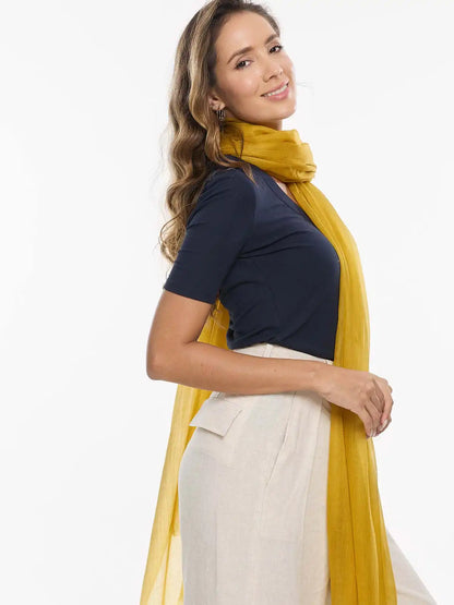 Featherlight Mustard Cashmere Scarf