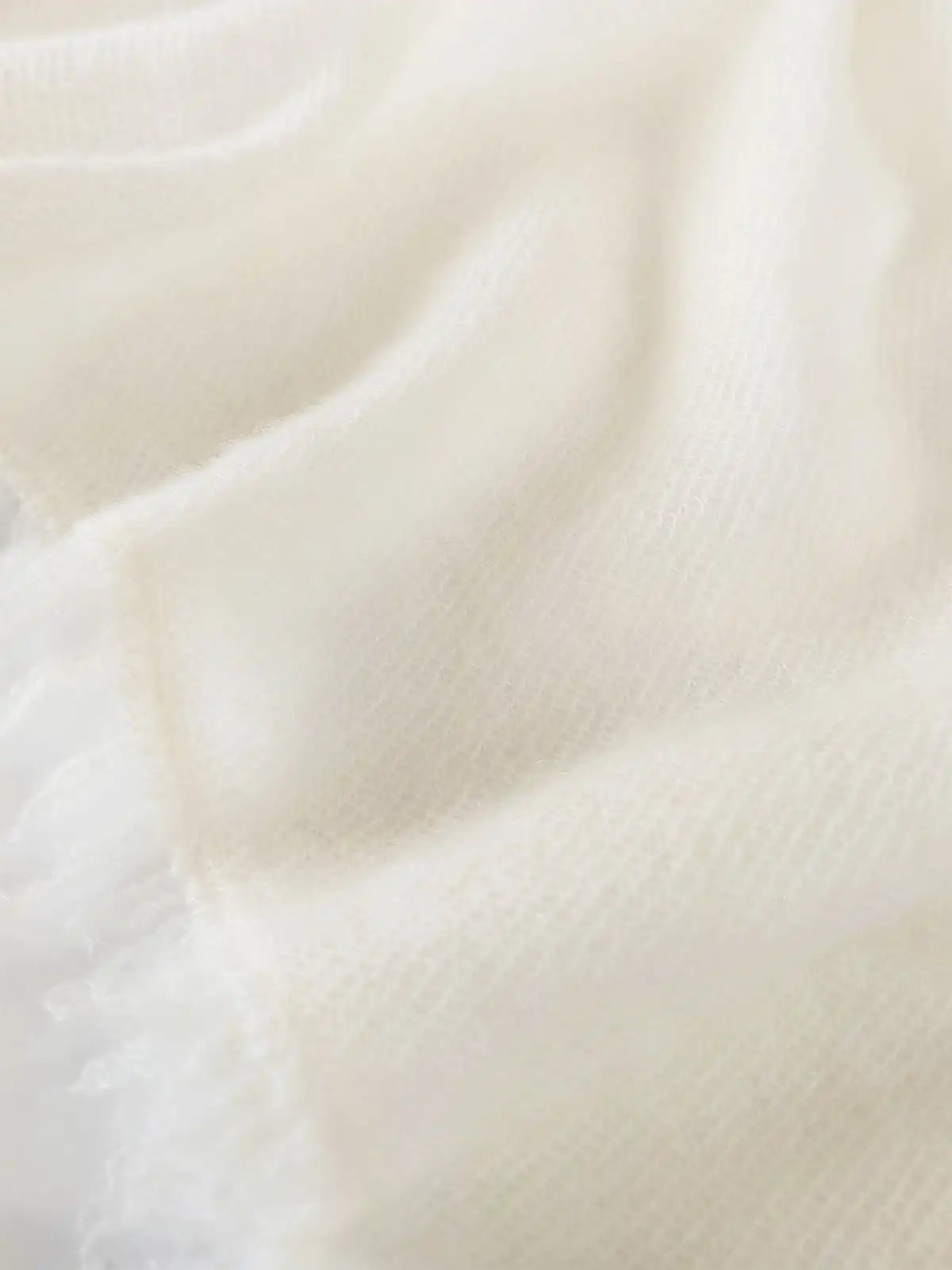 White CloudPuff Cashmere Scarf