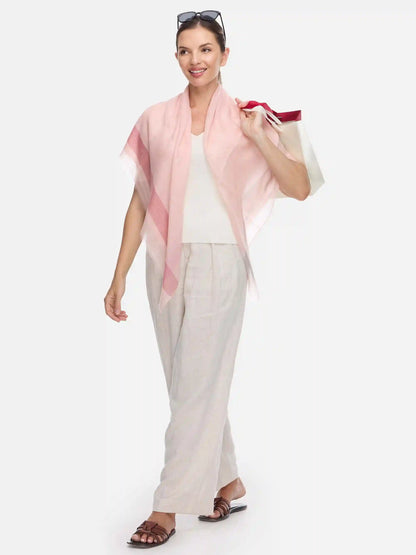 Square - Featherlight Rose Cashmere Scarf